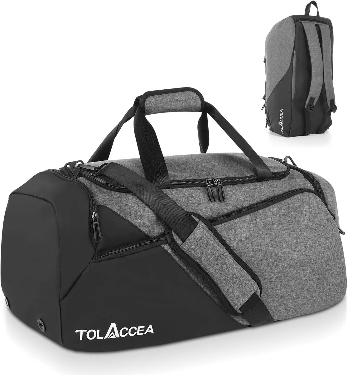 SnelShoppen - 47L Sporttas, Grote Sporttas met Schoencompartiment en Vochtcompartiment, Reistas, Duffel Bag voor Fitness, Training, Gym, Zwemmen, Saun