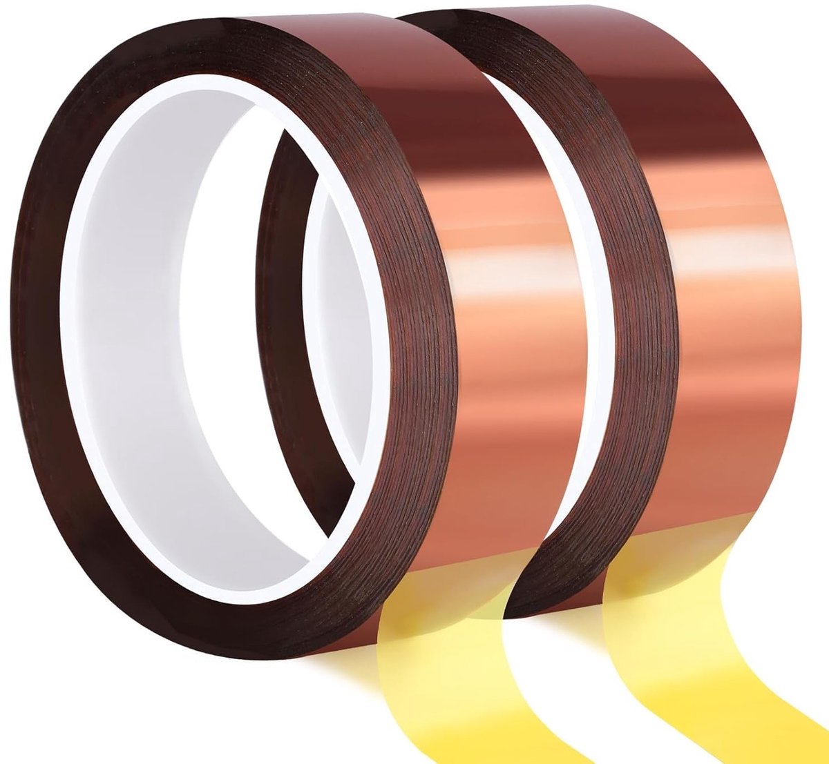 Hittebestendige tape voor hoge temperaturen - 2 rollen van 2 cm x 33 m voor sublimatie, 3D-printen en elektronica - Residuvrije thermische isolatietape voor mokkenpersen en poedercoaten (bruin)