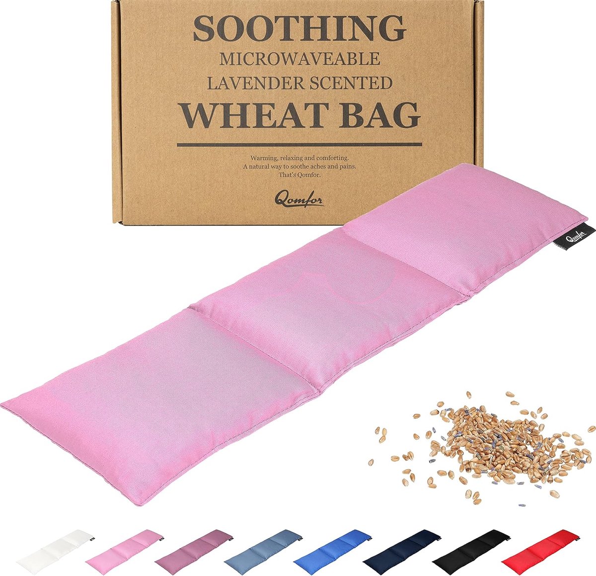 SnelShoppen - Magnetron veilige tarwe kussen - Roze - Verwarmingskussen met lavendel geur - 3-chambre verwarmingspad voor nek en schouders - Pijnverli