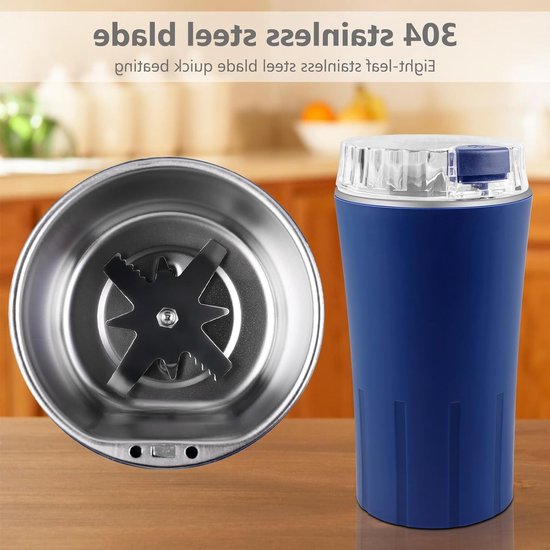Koffiemolen 300 W met roestvrijstalen messen, multifunctionele elektrische molen voor koffiebonen, specerijen, noten en kruiden — afbeelding 2