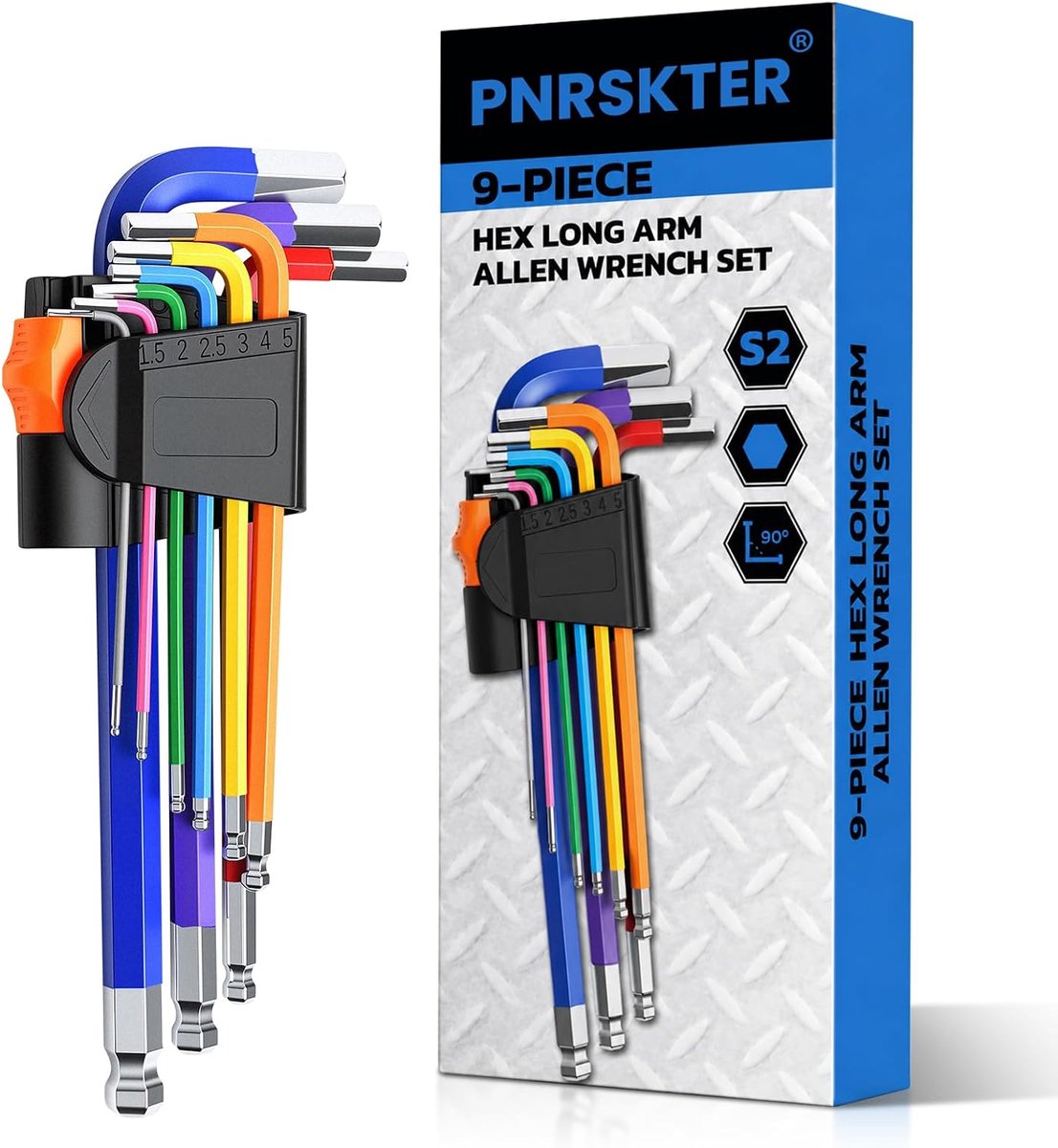 SnelShoppen - Set Inbussleutels 9-delig - Hoogwaardige Staal - Diverse Maten - Perfect voor Klussen en Onderhoud - Handgereedschap voor Thuis en Profe