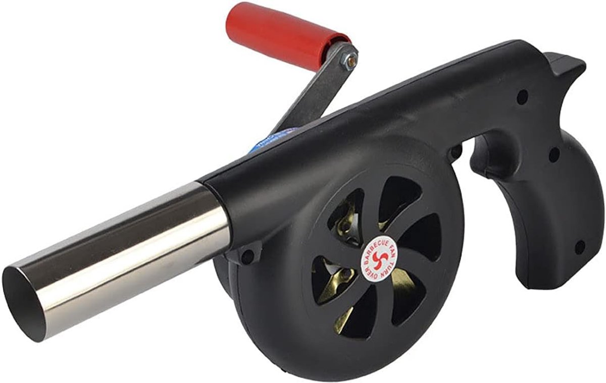 SnelShoppen - Barbecue Blower Handkruk voor Buiten koken, Grill Vuur Blazer voor Picknick, Camping, Tuin, Keuken Accessoires, Duurzaam en Hittebestend