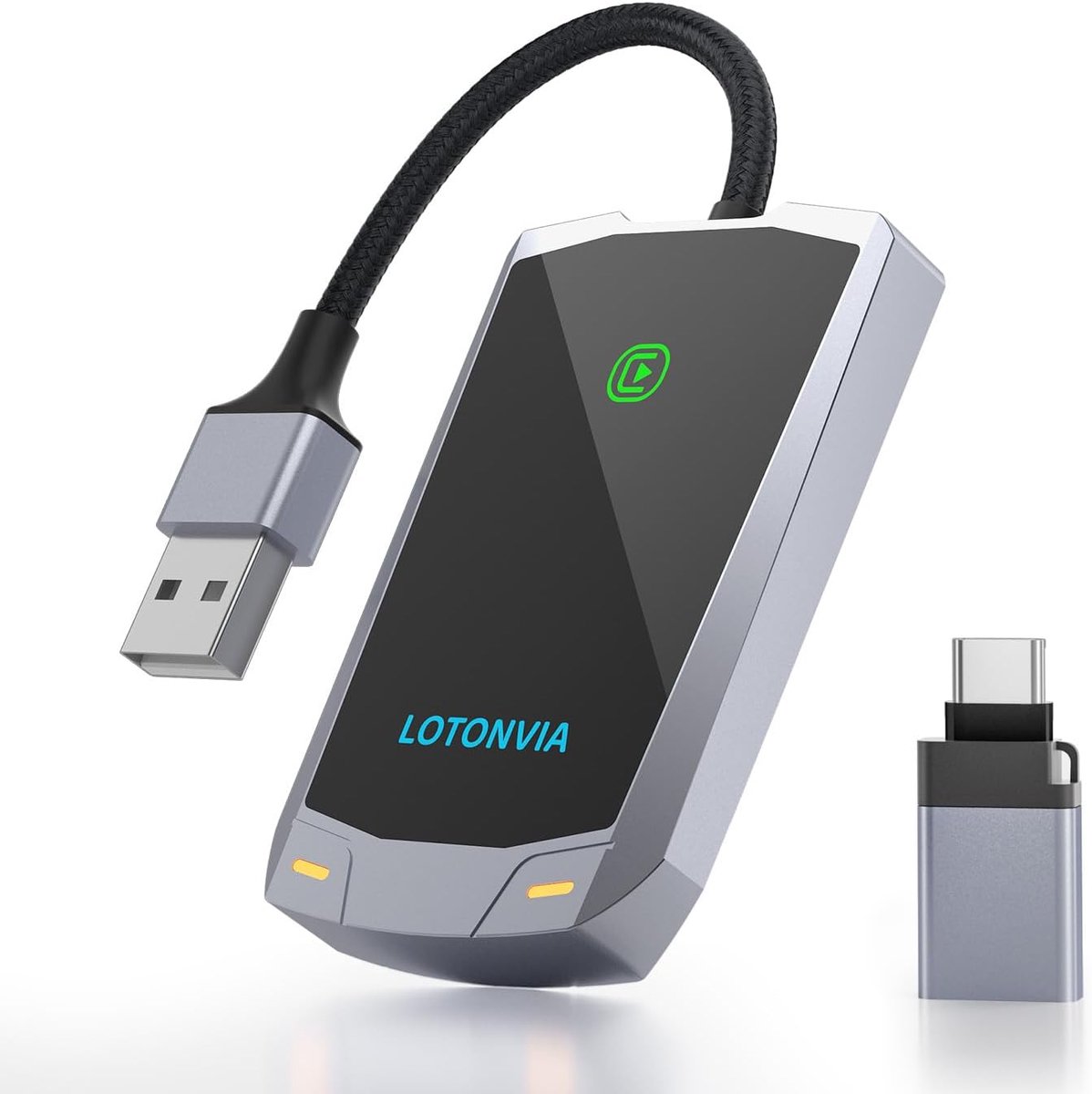 SnelShoppen - Wireless Carplay Adapter - Draadloze Carplay Dongle voor Apple - Upgrade Wired CarPlay naar Wireless, Plug & Play, 5.8GHz CarPlay Adapte