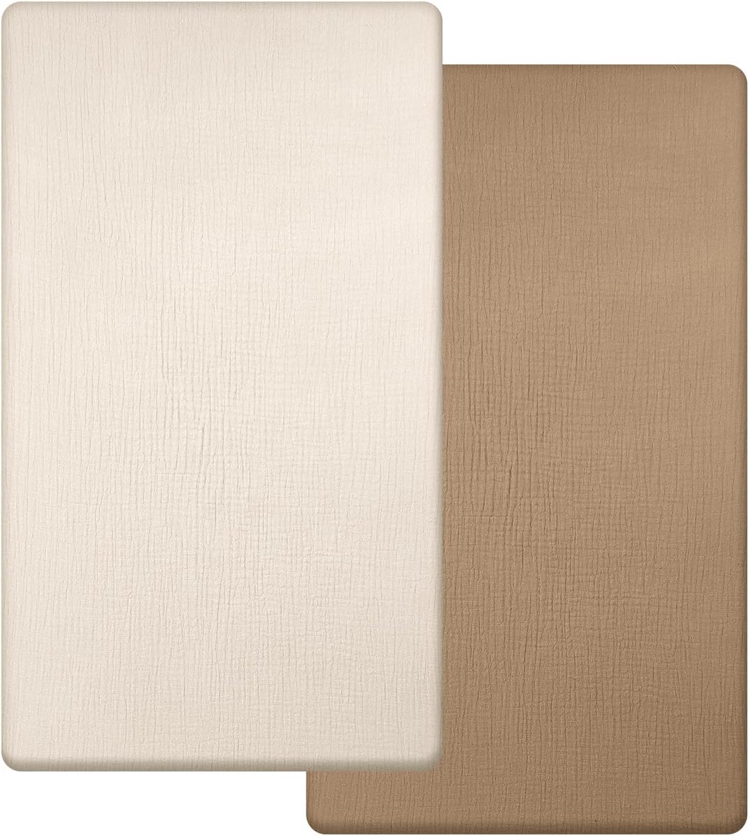 SnelShoppen - Fitted Sheet voor Kinderen 70 x 140 cm, Muslin Katoenen Lakens, Zacht en Ademend Matrasbeschermer, Bedlakens voor Zijkantbedden, Set van