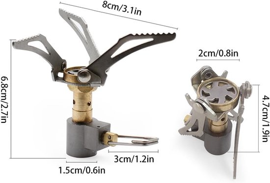 SnelShoppen - 55g Mini Camping Stove - Ultralichte Aluminium Campingkachel - Draagbare Propaan Gas Stove voor BBQ, Picknick en Koken - Ideaal voor Bui van Snelshoppen — afbeelding 2