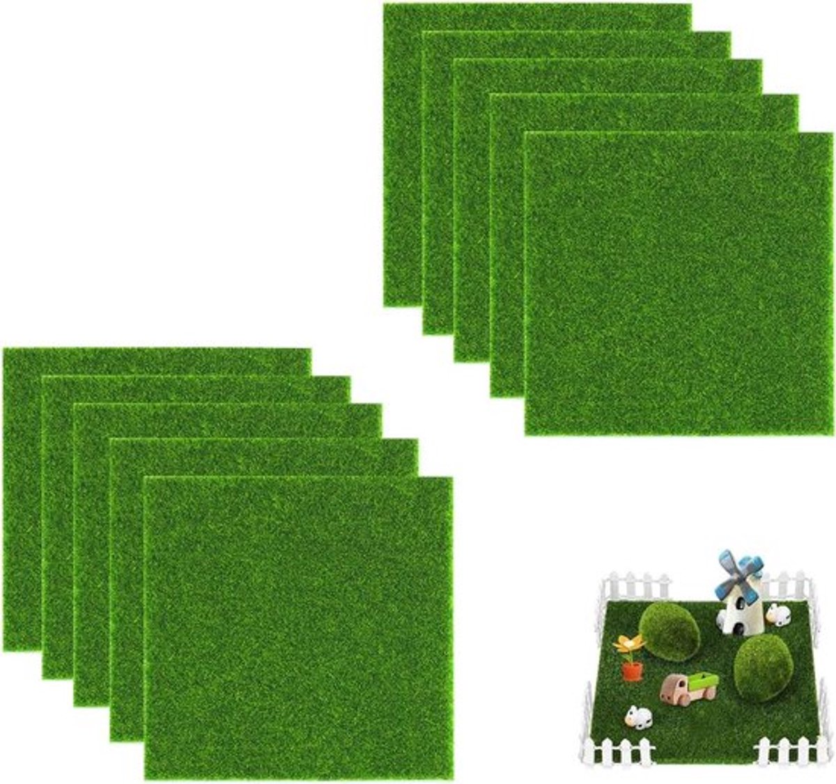 Grastapijt voor balkon en terras, weerbestendig kunstgras 5 mm, miniatuurgazon voor modelbouw en landschapsdecoratie