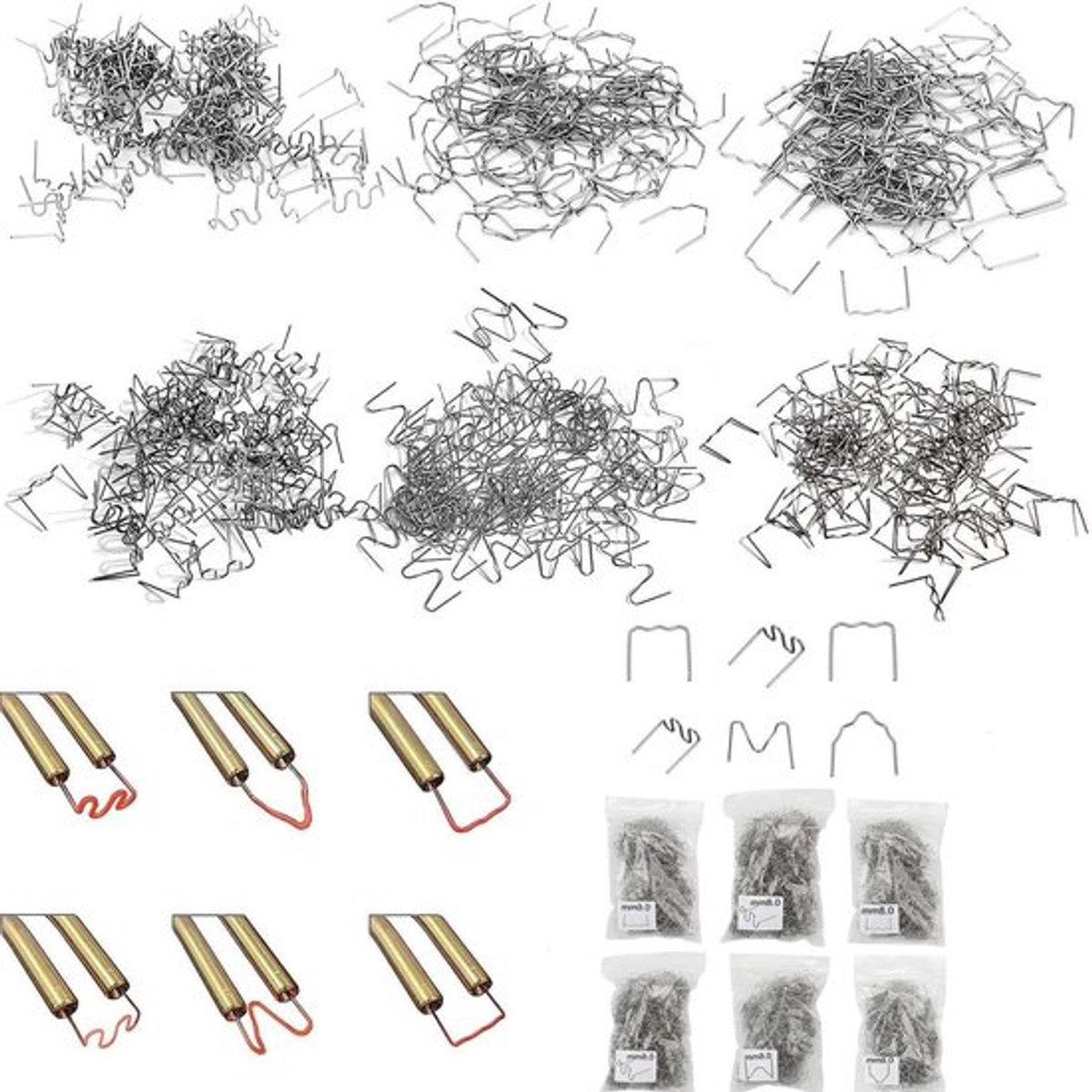 Nietjes, 1200 stuks, 0,8 mm/0,6 mm, lasaccessoires voor auto reparatie en kunststof lasserij