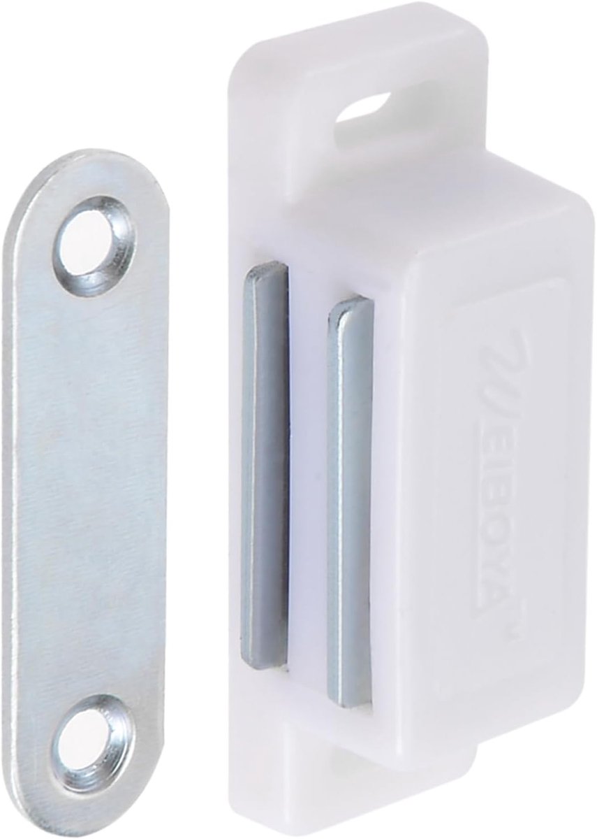 SnelShoppen - Magnetische Sluiting Kastdeuren - 46x15mm - 1 Pack - Wit ABS Plastic Keuken Kast Latch voor Meubels - Sterk en Duurzaam