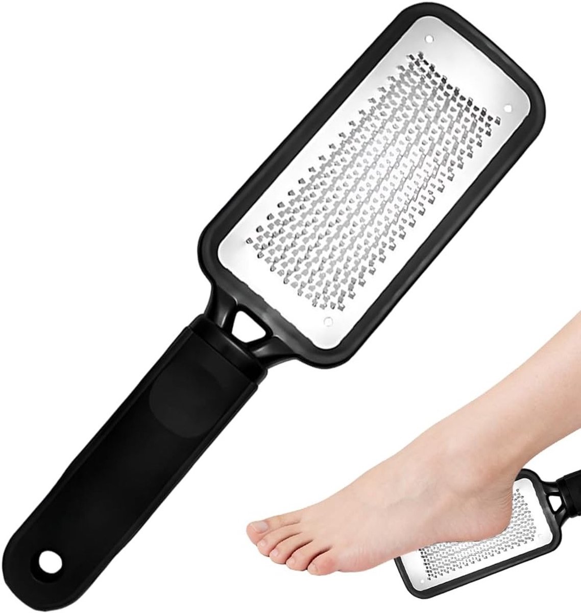 Dubbelzijdige RVS Eeltverwijderaar voor Voetverzorging, Handmatige Pedicure Eeltvijl, Effectieve en Gemakkelijke Verwijdering van Eelt, Hygienisch en Duurzaam