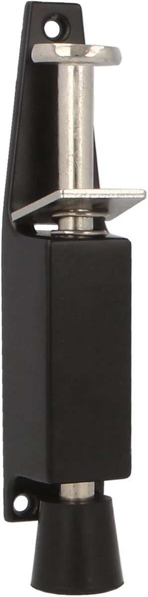 SnelShoppen - Rubber deurstopper Mod.10 - Zamak verticaal - Antiklap - 120 x 25 mm - 28 mm slag - Zwart - Ideaal voor thuis, kantoor, of onderweg