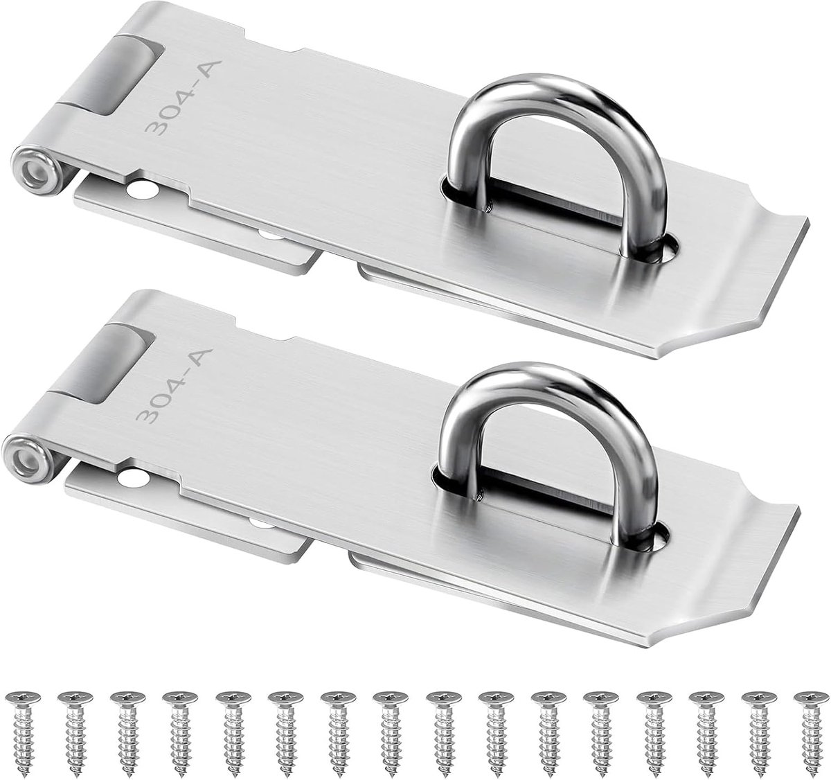 SnelShoppen - 2 Pcs Robbery Latch Lock 10cm - 304 Roestvrij Staal Beveiligingsslot voor Deuren, Kasten, Poorten, Laden - Inclusief Schroeven