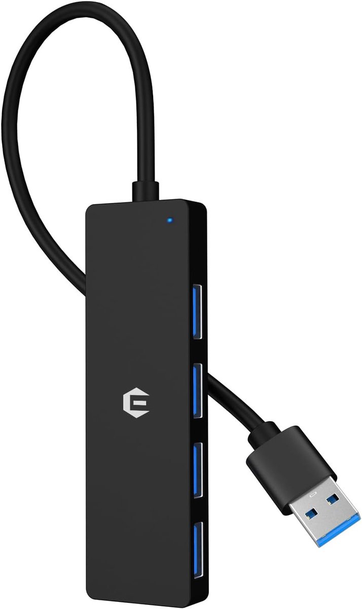 SnelShoppen - USB HUB, USB Docking Station, Ultra-dunne 4-in-1 USB 3.0 Hub met 4x USB 3.0, 5 Gbps, Compatibel met Windows, MacOS, Linux, Chrome OS, Id