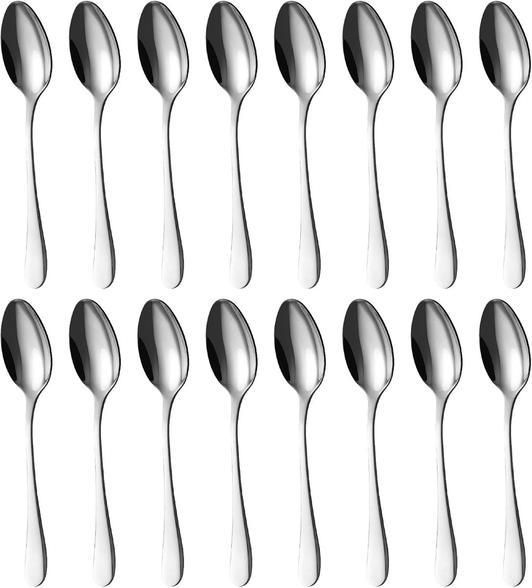 SnelShoppen - 16-delige RVS Tafellepels Set - 20.5 cm / 8.07 inch Roestvrijstalen Soeplepels - Perfect voor Feesten, Restaurants, Huishoudens en BBQ's
