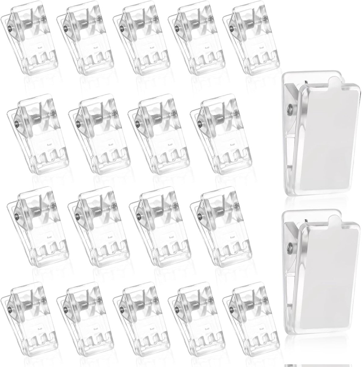 SnelShoppen - Pack van 20 Transparante Plastic Klemmen, Mini Wandclips voor Foto Decoratie, Duurzaam en Handig voor Thuis en Kantoor