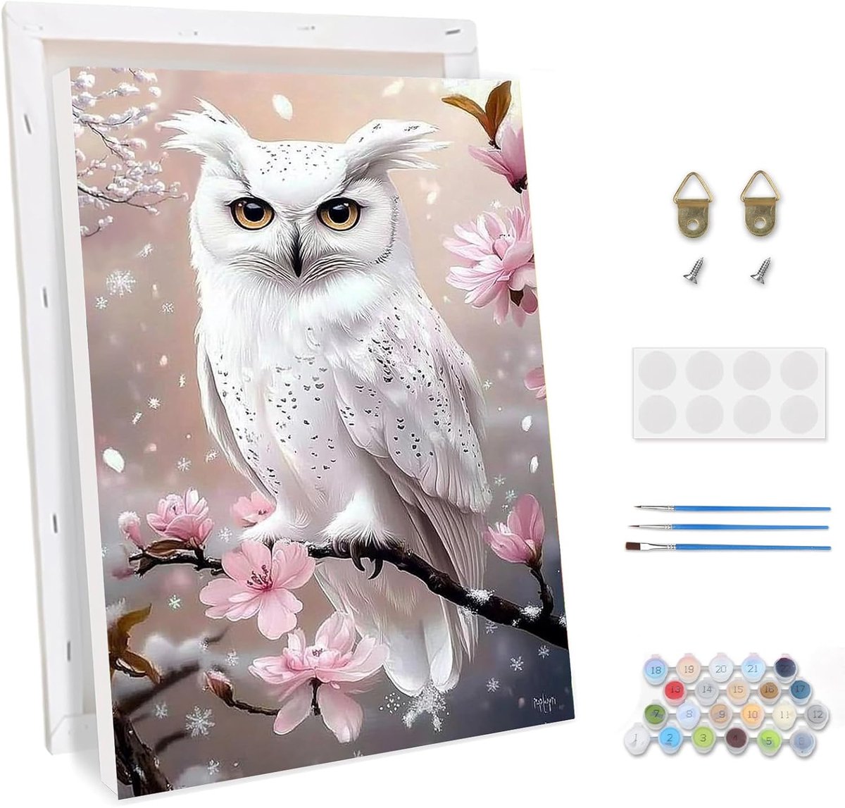 SnelShoppen - Schilderen op Nummer Volwassenen met Lijst, Acrylverf, Penseelset en Tulpenafbeeldingen, DIY Schilderpakket voor Woondecoratie (20 x 30