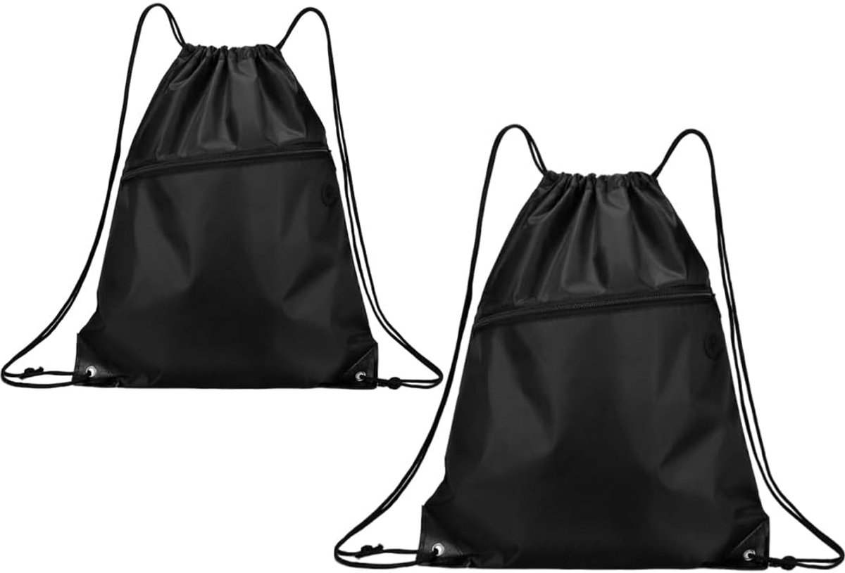 SnelShoppen - Pack van 2 Gymtassen Rugzakken met Trekkoord Waterdicht voor Sport, School, Zwemmen - Ideaal voor Schoenen, Outdoor, Fitness, Reizen