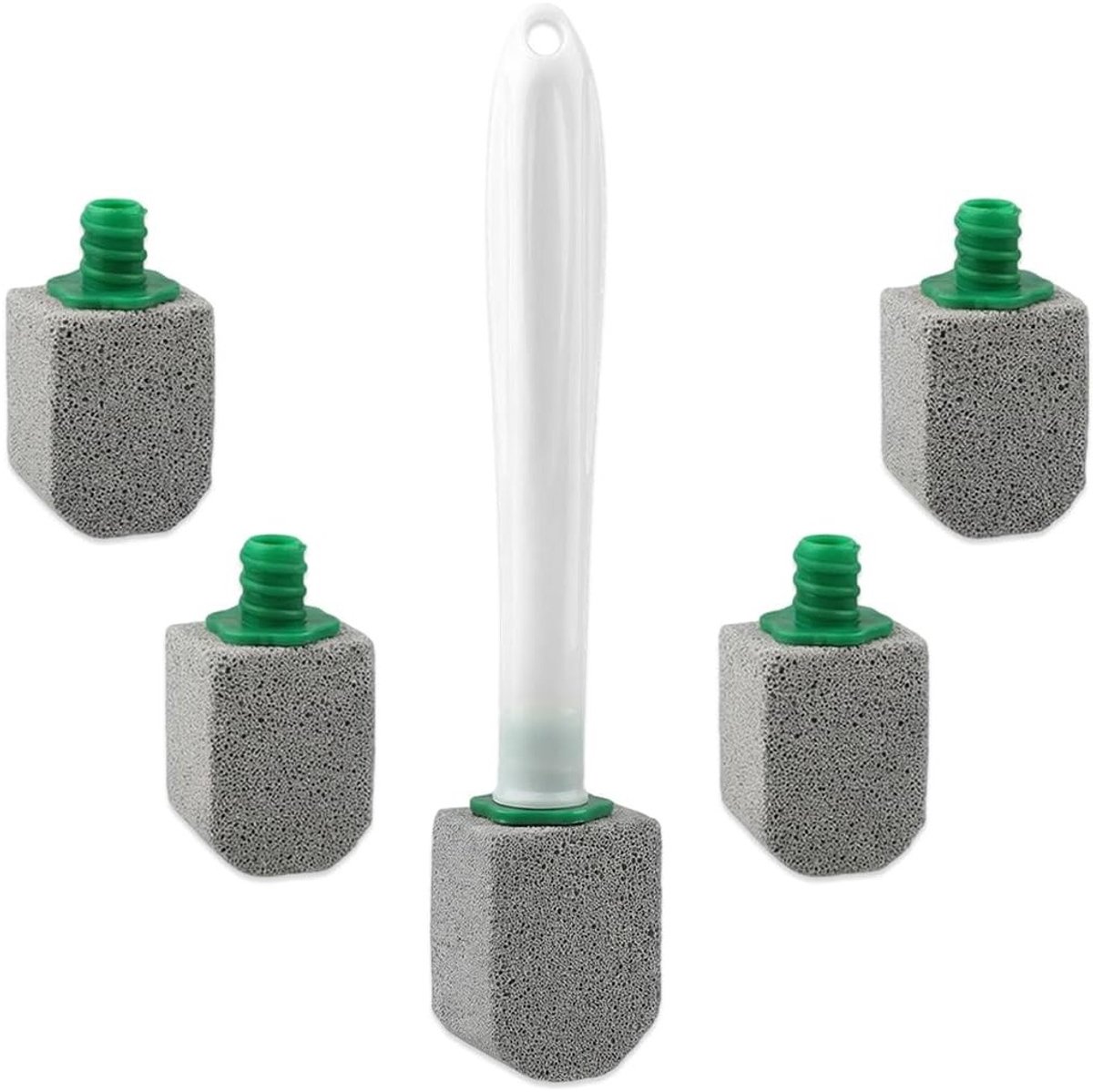 5-delige toiletpumice steen set met handvat, ideaal voor badkamerreiniging, verwijdert kalkaanslag, urinevlekken en hardnekkige vlekken effectief