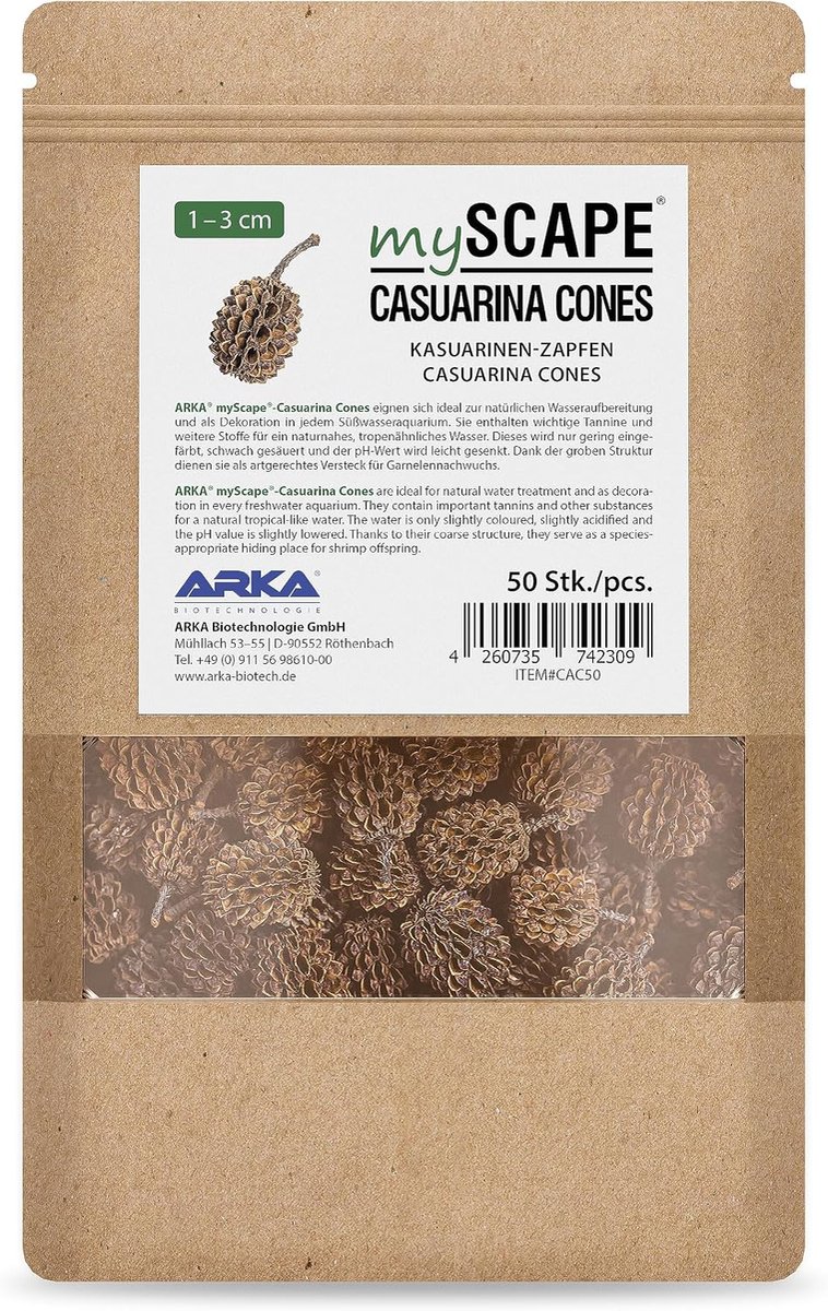 SnelShoppen - 50 Casuarina Cones - Natuurlijke Waterbehandeling voor Zoetwateraquariums - Tannines voor Tropische Condities - Ideaal voor Garnalen