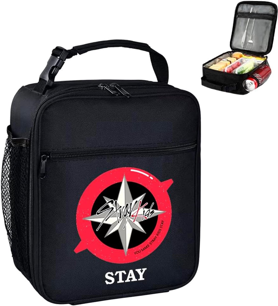 SnelShoppen - Stray Small Cooler Bag SKZ Black Lunch Bag - Insulated Lunch Bag voor School, Kantoor, Reizen, Picknick - Ruime, Duurzame, Draagbare Tas