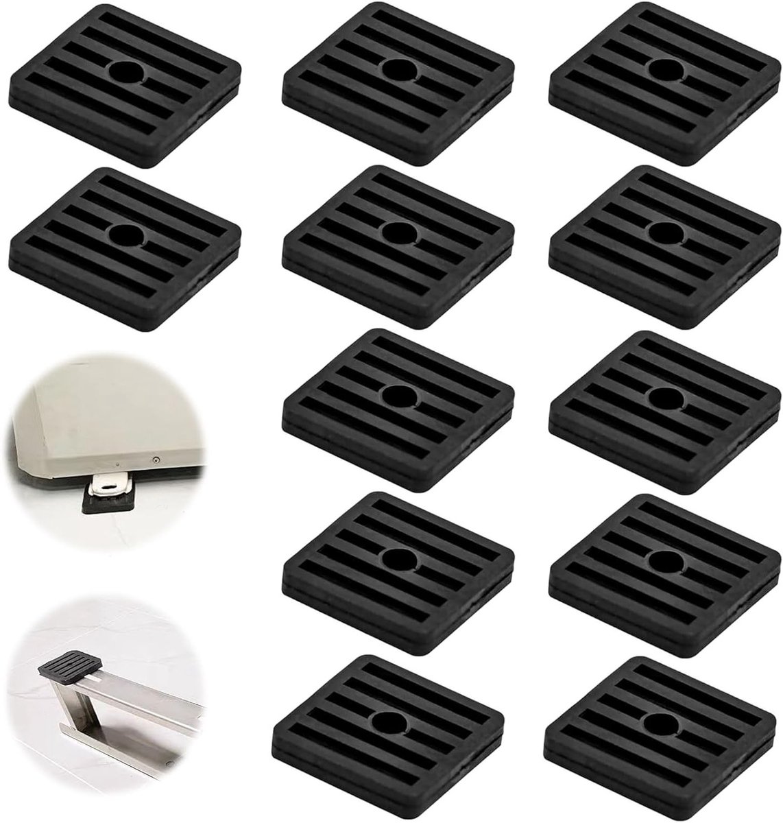 12 Stuks Rubber Vibrationdempers 47 x 47 x 8 mm voor Geluidsreductie en Stabilisatie van Apparaten