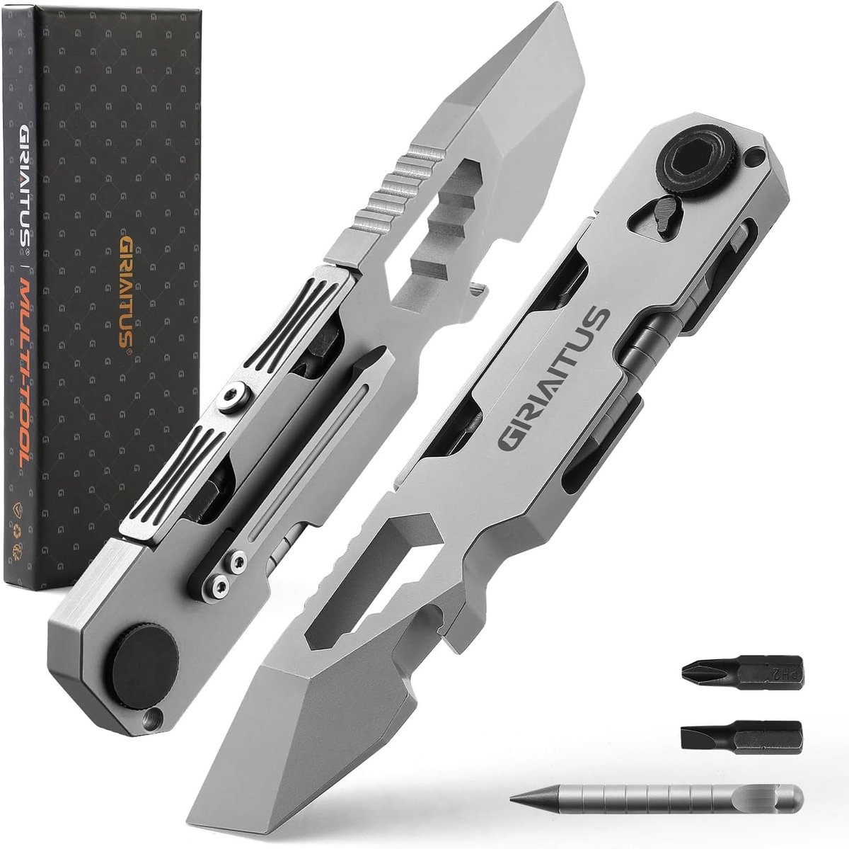 SnelShoppen - EDC multitool met koevoet, bidirectionele ratelschroevendraaier, eeuwige pen, moersleutels, fles- en doosopener - veelzijdige campingacc