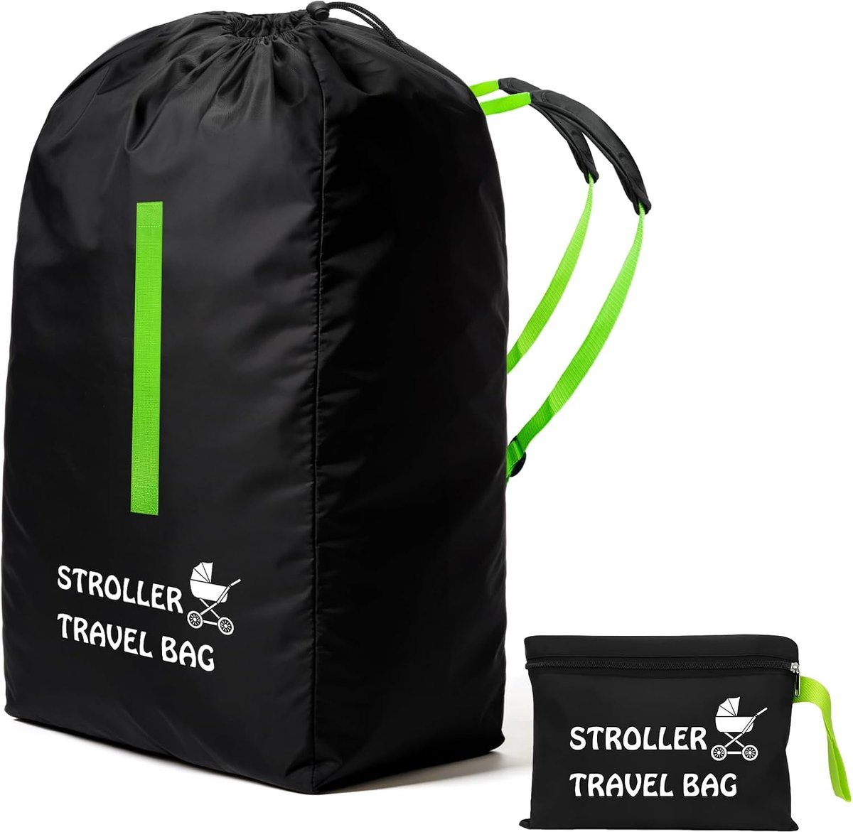SnelShoppen - Universele Buggy Transporttas 120 x 63 x 43 cm, Waterdichte Draagtas voor Dubbele/Singles Kinderwagen, Robuuste 600D Oxford met Verstelb