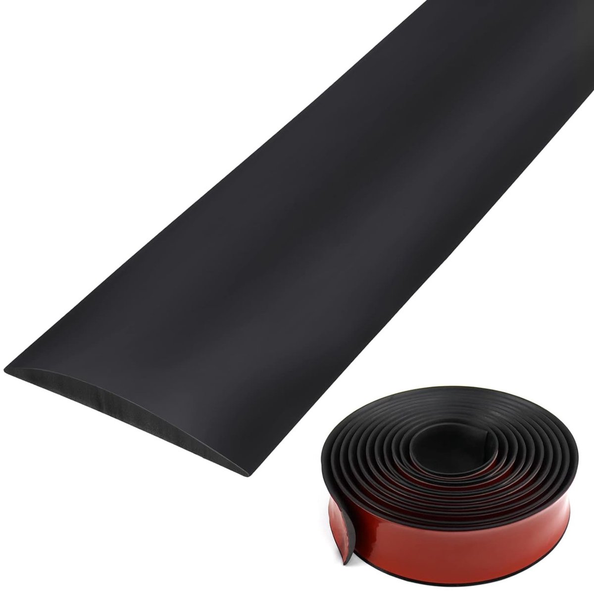 Zelfklevend overgangsprofiel van 3 meter, 4 cm breed, vloerstrip voor naadloze vloerovergangen in zwart