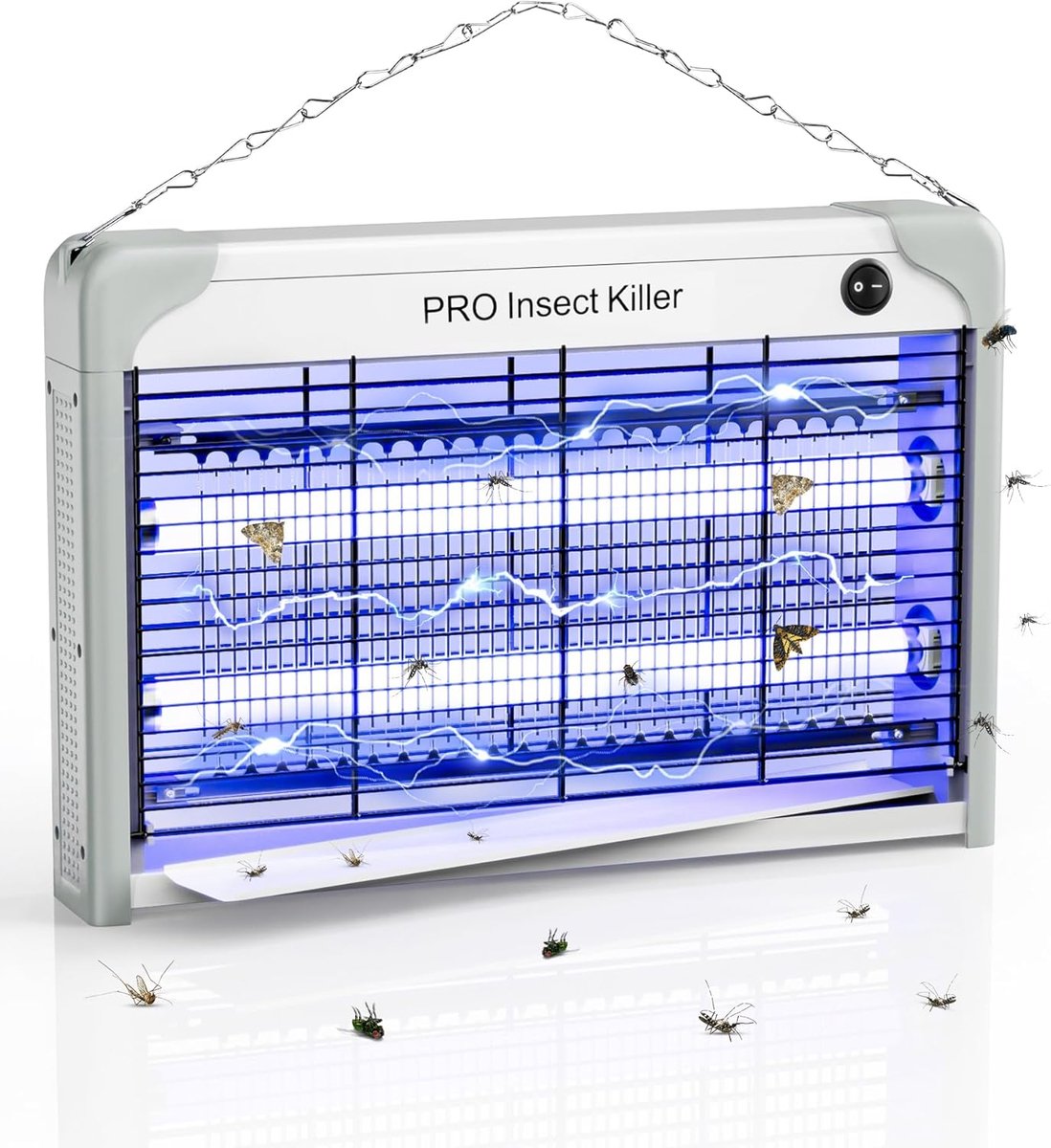 SnelShoppen - 20W UV-lamp Anti-Muggen Vliegende Insectenval met 2400V Elektrische Doder voor Keuken, Woonkamer, Restaurant, Boerderij, Magazijn en Zie
