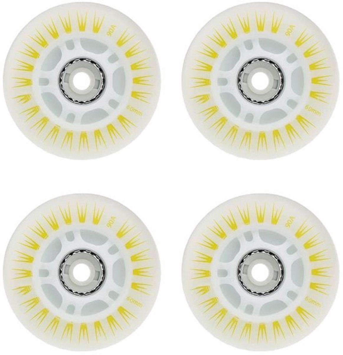 4 Inline Rolschaatswielen met LED Licht 60mm