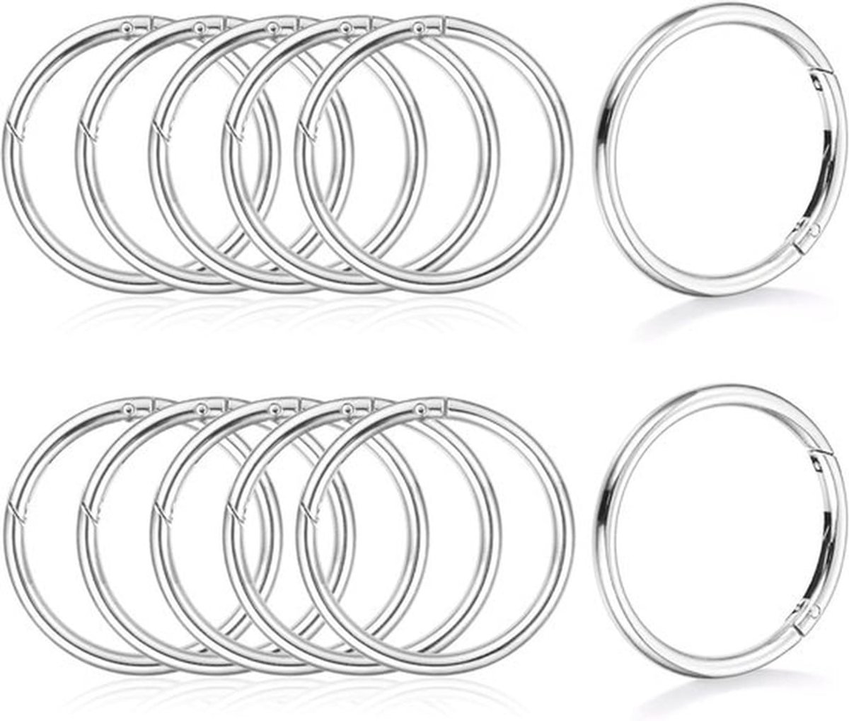 Ronde karabijnhaak voor sleutelhanger en tas - zinklegering, doe-het-zelf handwerk, zilverkleurig