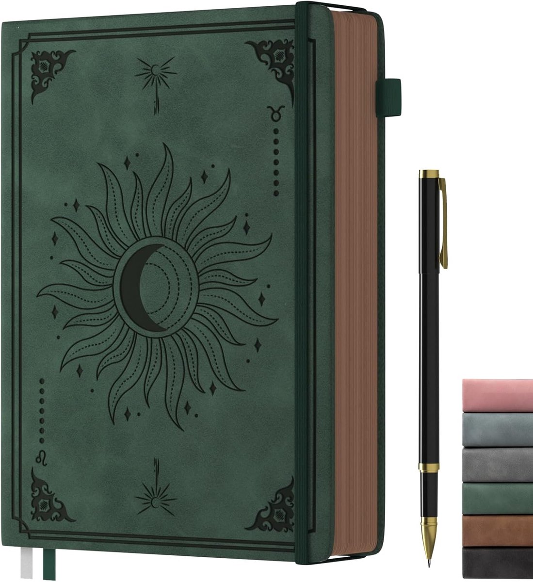 SnelShoppen - Vintage B5 Notebook met Pen, Lined Journal, 366 Pagina's, 100gsm Dikte, Hardcover Notitieboek voor School, Kantoor en Persoonlijk Gebrui