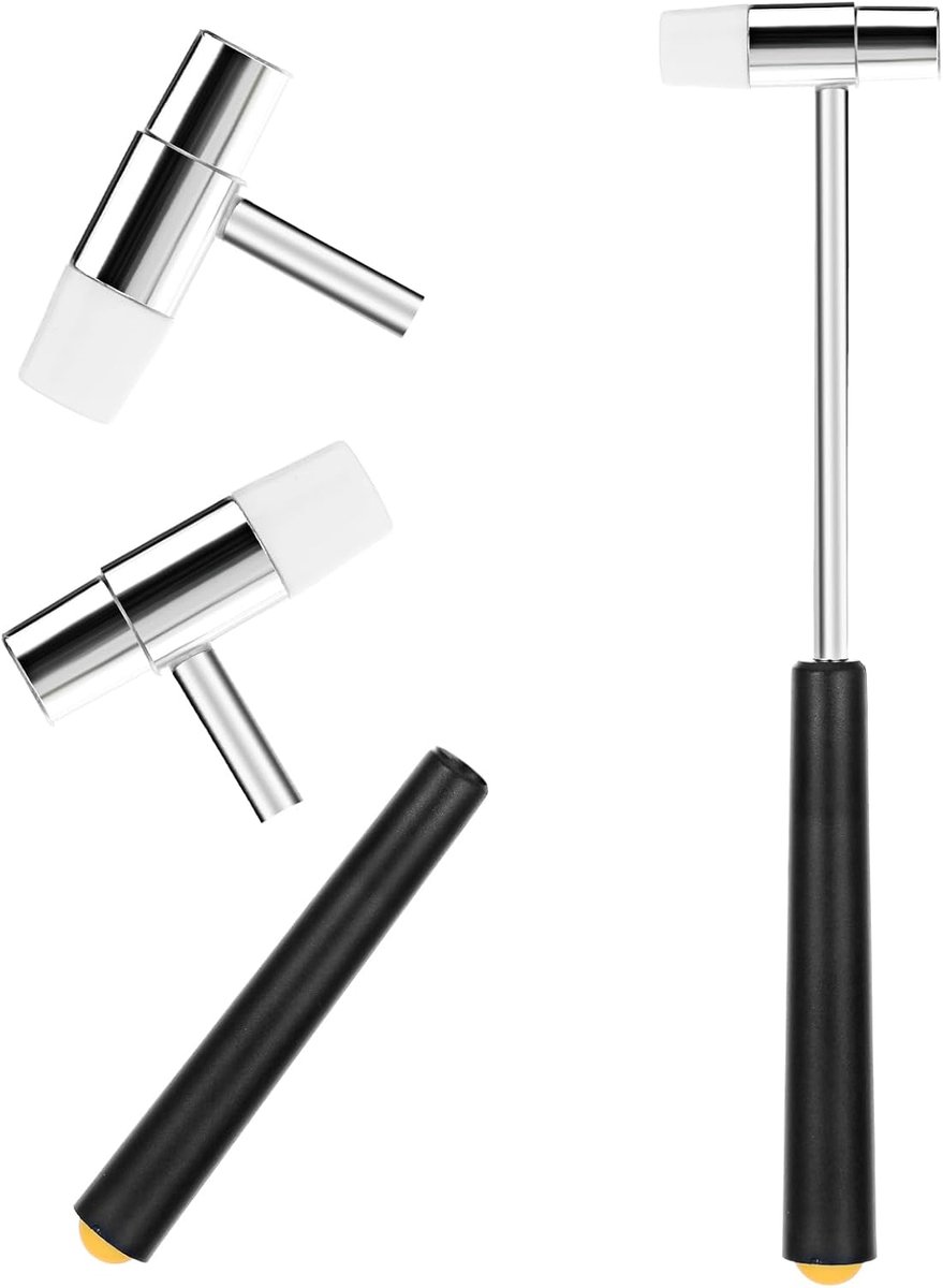 SnelShoppen - Mini Hammer 18 cm - Lichtgewicht Plastic en Staal - Dubbele Kop Hamer voor DIY, Houtbewerking, Sieraden en Klok Tuning - Compact en Duur