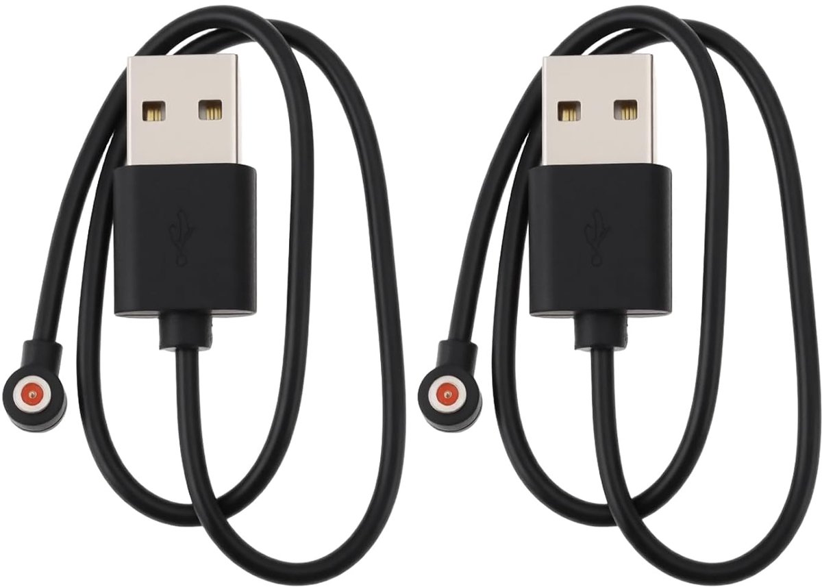 SnelShoppen - 2x Magneet Oplaadkabel voor Smart Ring 4mm Ronde Poort Snellader Veilig Snap-on Compact Reizen