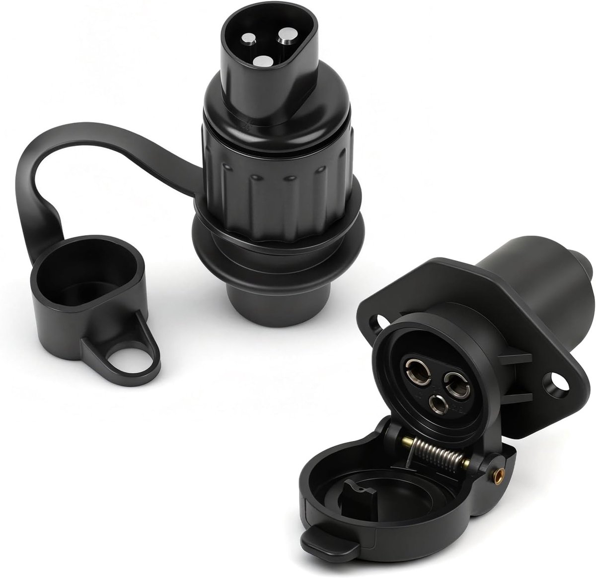 SnelShoppen - 3-Pin Stekker Set Trailer Man/vrouw 12V 24V Connector Koppeling Truck voor Agrarische Voertuigen - Duurzaam en Waterproof