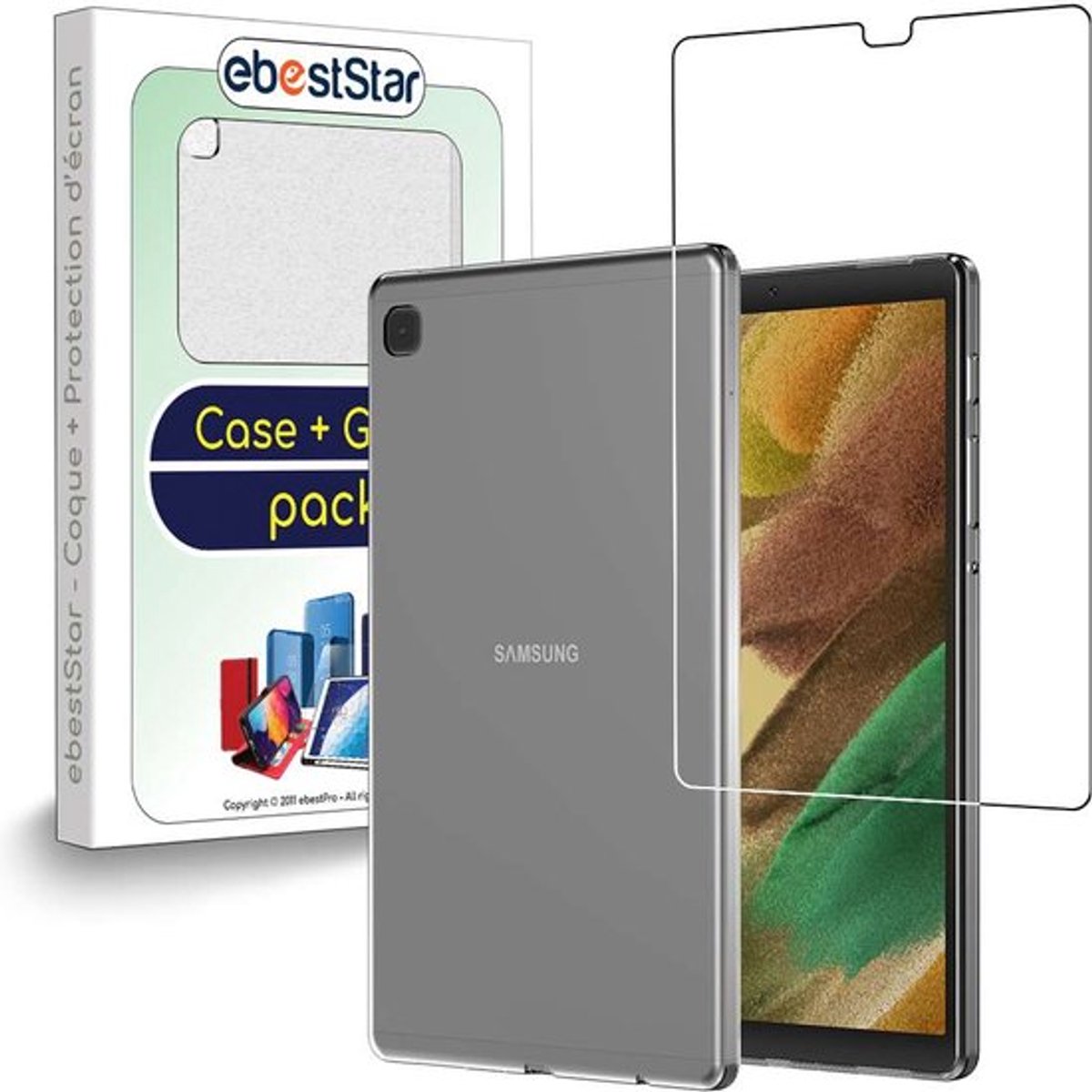 ebestStar - Hoes geschikt voor Samsung Galaxy Tab A7 Lite 8.7 T220 T225, Back Cover, Beschermhoes anti-luchtbellen hoesje, Transparant + Gehard Glas