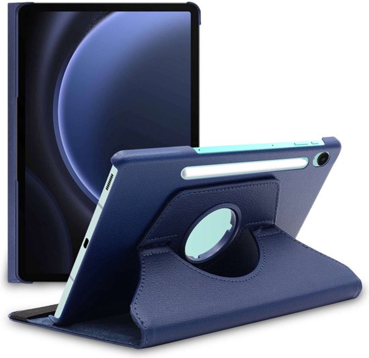 ebestStar - Hoes geschikt voor Samsung Galaxy Tab S9 FE X510N, 5G X516B, Roterende Etui, Case, 360° Draaibaar hoesje, Donkerblauw