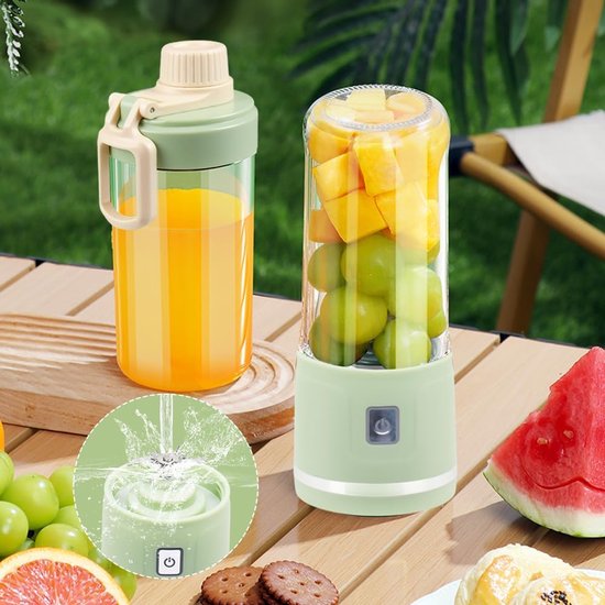 Draagbare smoothie-mixer met bekerdeksel, 450 ml, oplaadbaar via USB, 8 messen, voor sappen, smoothies, homogenisatie, reizen, sportschool — afbeelding 4