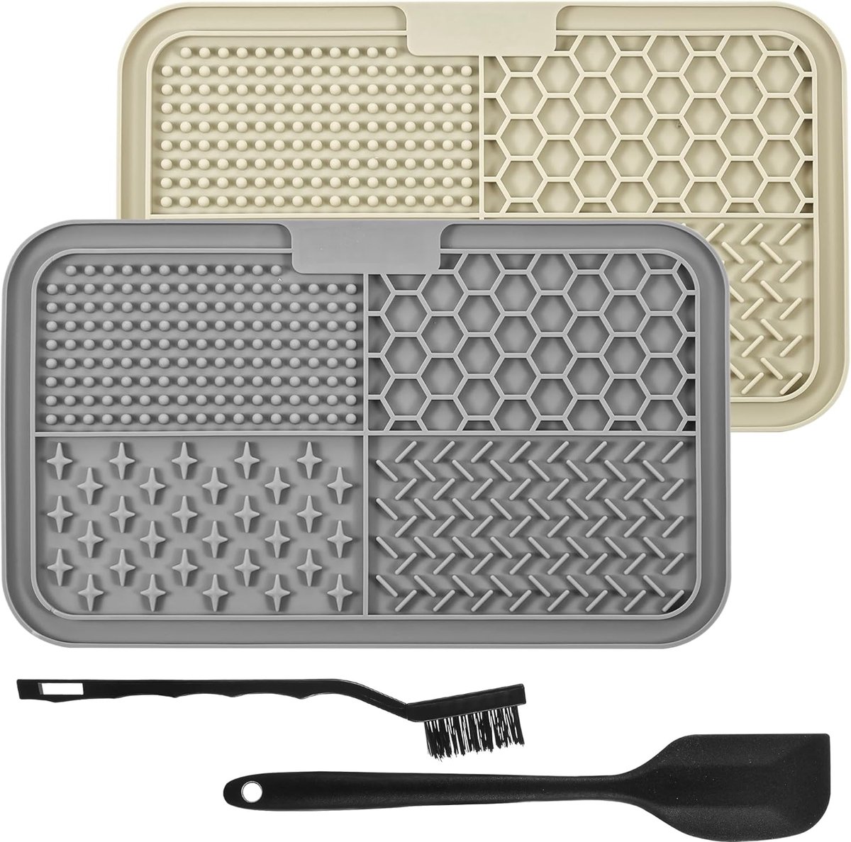 SnelShoppen - Lick Mats voor Honden en Katten, 2 Stuks, Hond Lick Mat 25X15 cm | Met Zuignappen, Makkelijk Schoon te Maken, Langzame Voeder voor Huisd