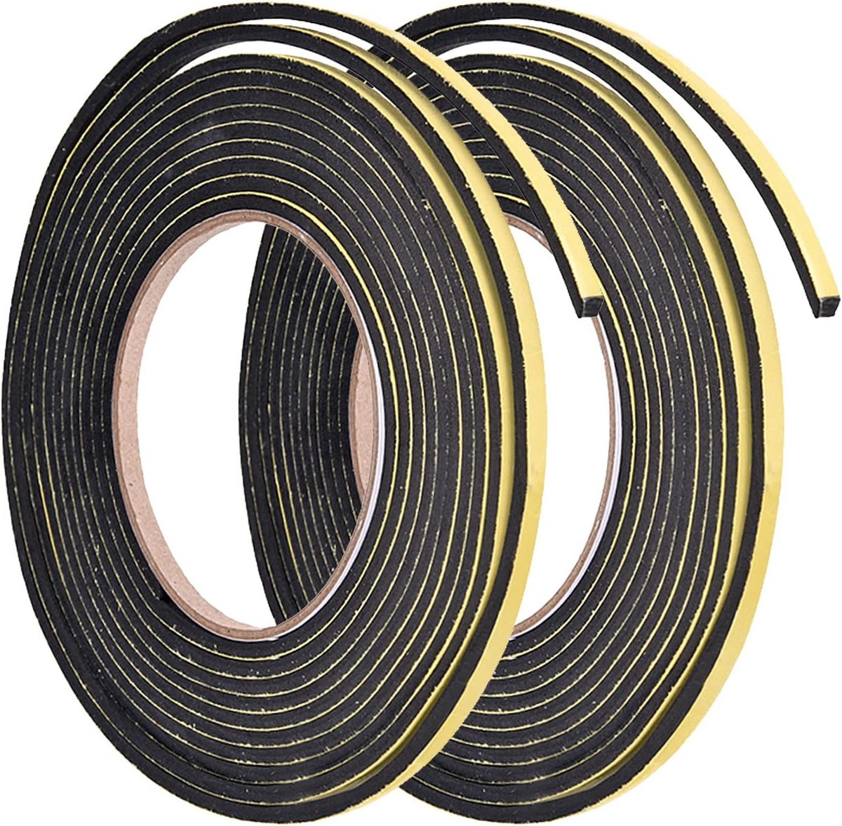 SnelShoppen - Foam Sealing Tape Zelfklevend EVA Weerbestendige Geluidsisolatie Strips voor Deuren, 2 Stuks, 5mm Breed, 3mm Dik, 4m Lengte