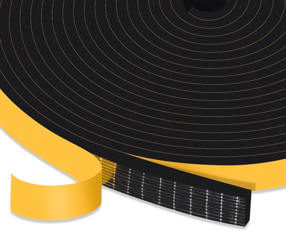 SnelShoppen - High Density Foam Tape 12mm x 3mm, Zelfklevende Weerstrip, Isolatie voor Raam en Deur, Geluiddicht en Schokbestendig, Perfect voor Thuis