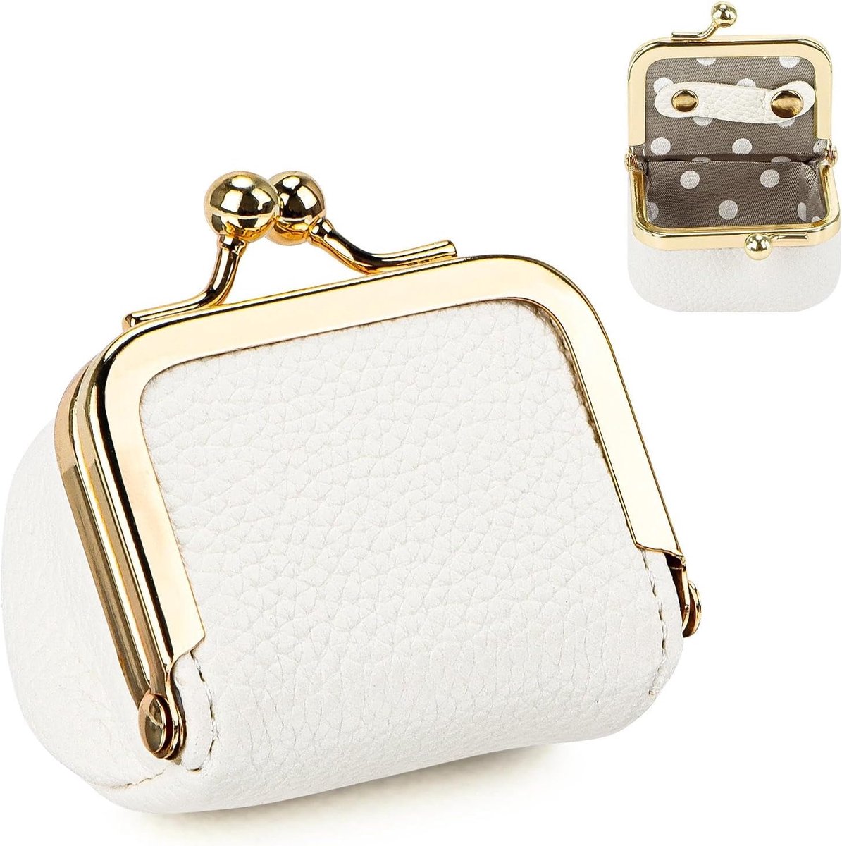 SnelShoppen - Travel Mini Jewellery Box - Kleine Echt Leren Sieradenbox - Draagbare Sieradencase met Kussen Sluiting - Mini Box voor Oorbellen, Ringen