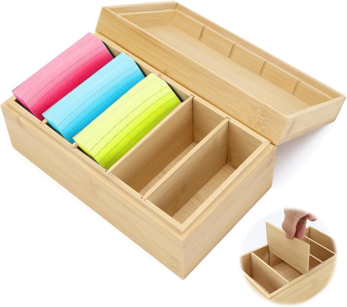 SnelShoppen - Index Box A7, Kaarten Doos, Woorden, 22 x 12 x 9 cm, Leerdoos, Opslag Doos voor Indexkaarten, Woordenboek Doos met Deksel