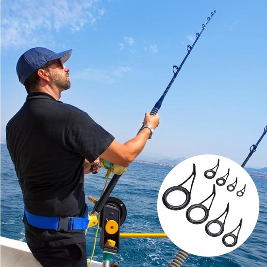 Rod guides set voor het repareren van hengels, inclusief tips en spinning onderdelen voor vissers — afbeelding 5