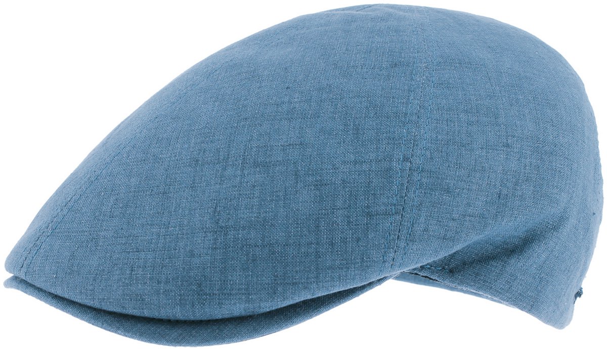 Herman casquette plate unie bleu de fabrication italienne avec dessous de la visière imprimée