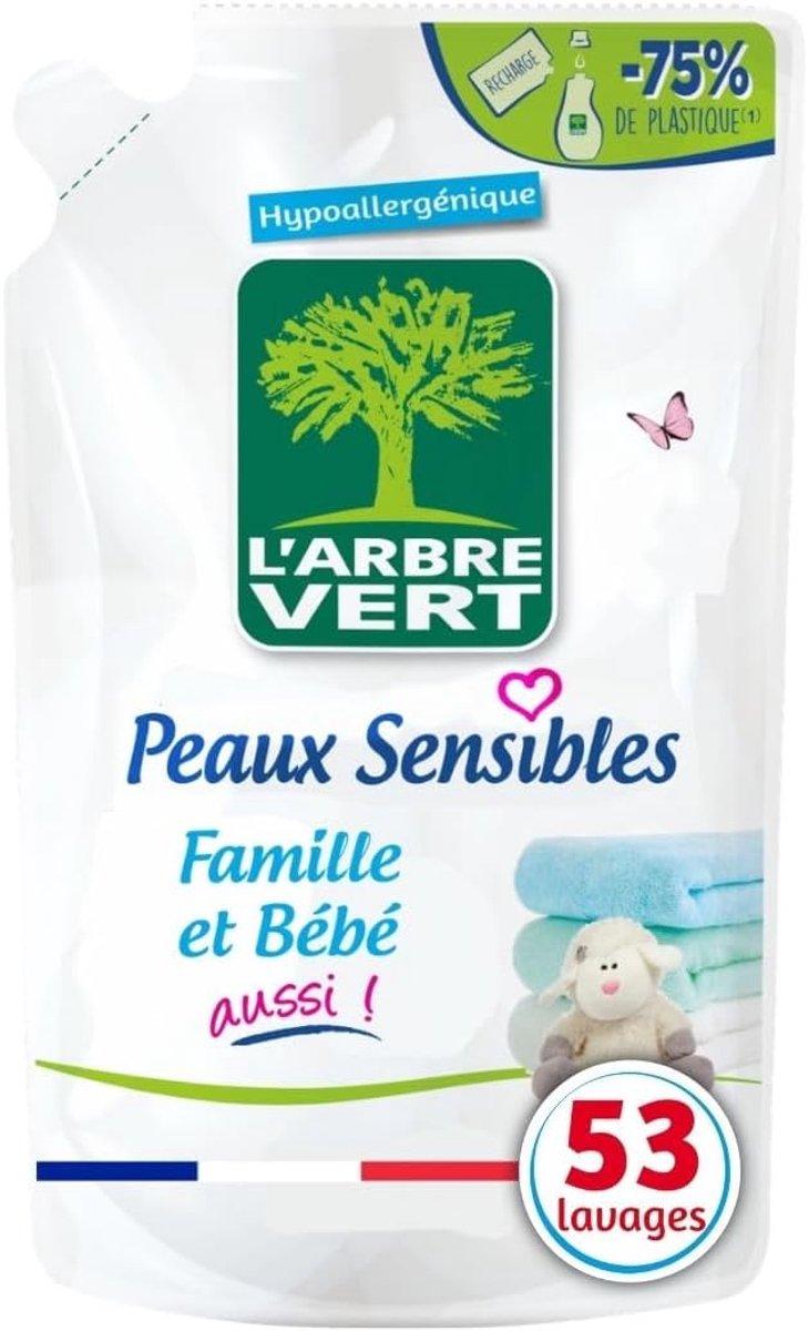 SnelShoppen - Geurige wasverzachter voor gevoelige huid, hypoallergeen, 800 ml, 53 wasbeurten, ideaal voor baby en gezin, 100% recyclebaar