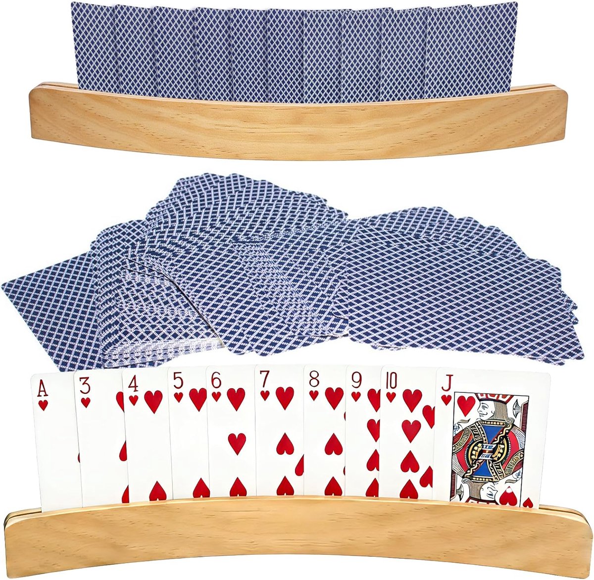 SnelShoppen - 2 Stuks Kaarthouder Speelkaarten Stand - Ideaal voor Spelletjesavonden, Feesten, Camping, Kinderen - Duurzaam en Stevig - Zwart