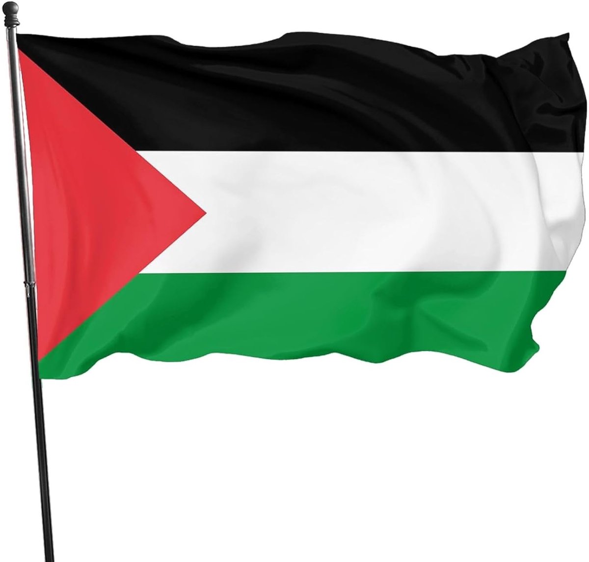 SnelShoppen - Grote Palestijnse Vlag 150 x 90 cm - Polyester Tuin Vlag - Kleurige Palestina Vlag voor Feesten, Evenementen en Tuin Decoratie