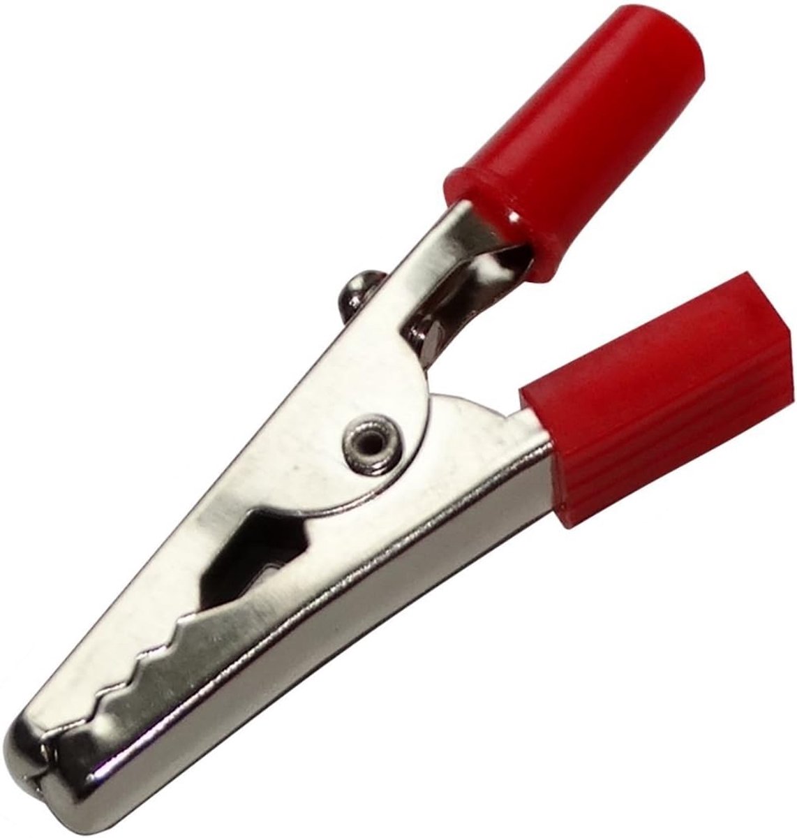 SnelShoppen - 20 Crocodile Clips met Schroef, Bayonet Base & Plastic Handgreep | 10x Rood & 10x Zwart | IJzer, Vernikkeld | 50 mm Lengte | Technische