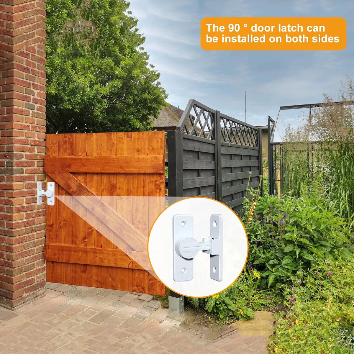 SnelShoppen - Sliding Door Lock Kleine Sluiter Voor Schuifdeur 90 Graden Vergrendelingsslot Boutgesp Houten Deur Handgreep Anti-diefstal Beveiligingss