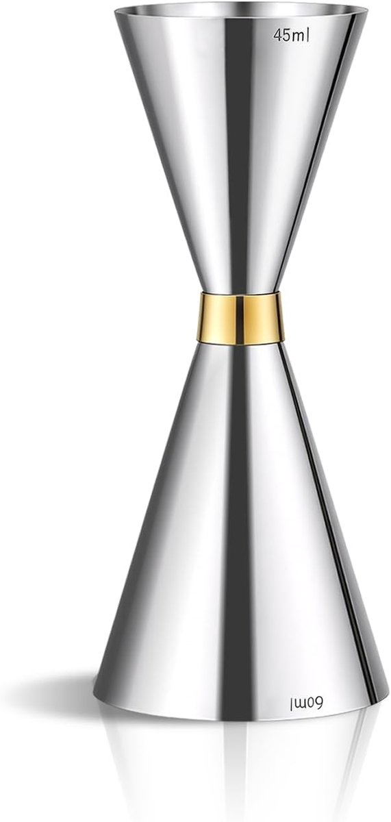 SnelShoppen - 304 RVS Cocktail Jigger Dubbelzijdige Measuring Cup 45ml/60ml met Meetmarkeringen voor Perfecte Drankmix